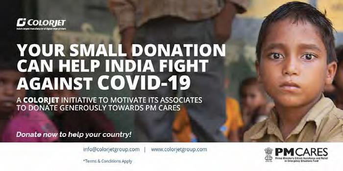 ColorJet encourages to contribute for PM Cares Fund