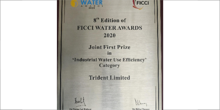 Trident bags first prize at FICCI Water Awards 2020