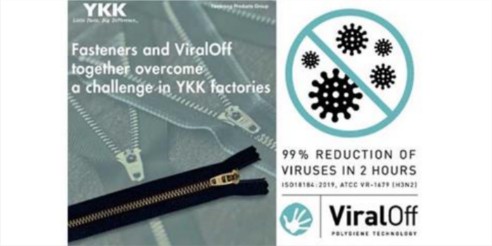 YKK & Polygiene zaps viruses in zippers