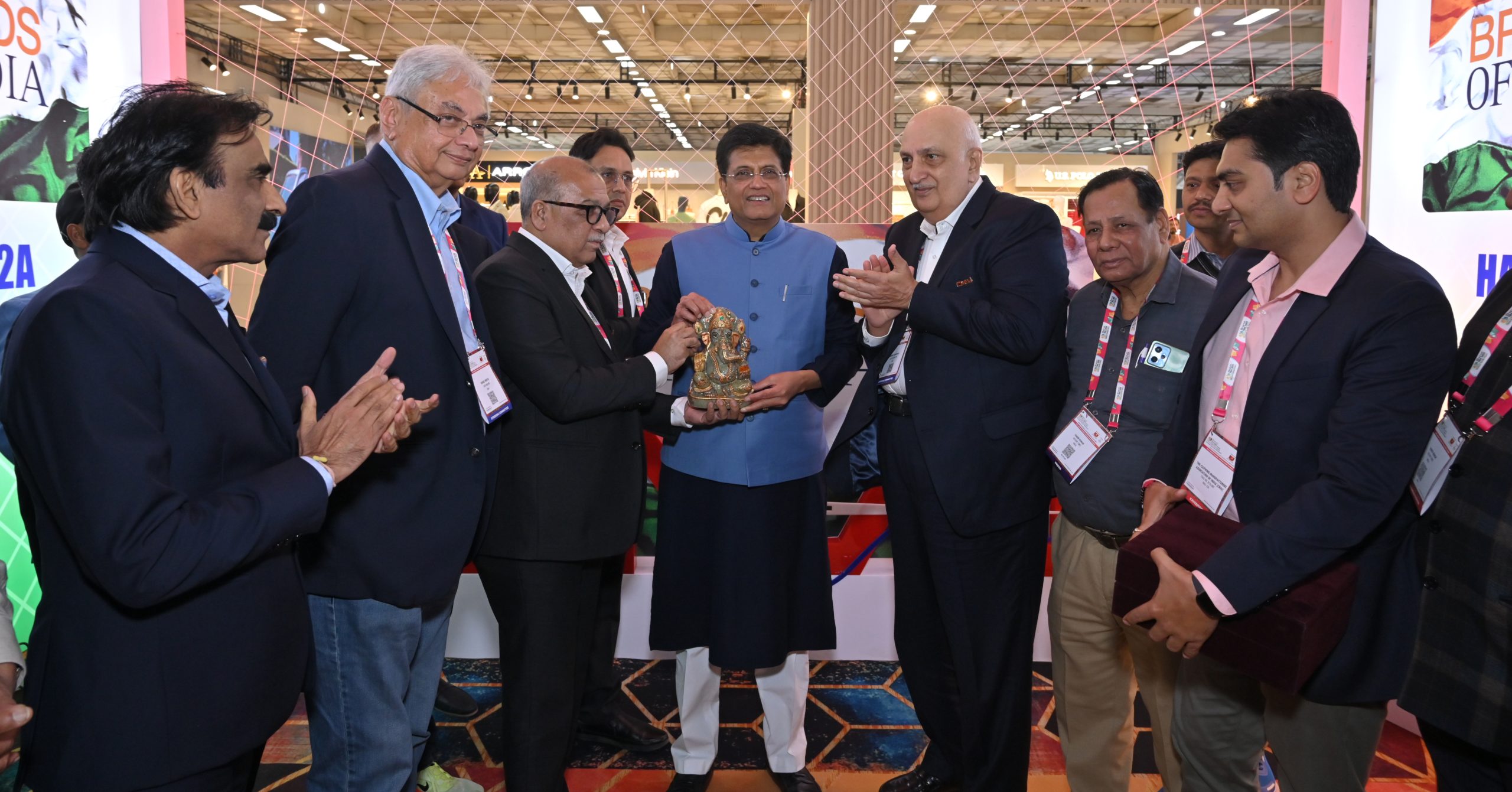 Piyush Goyal inaugurates Brands of India pavilion by CMAI at Bharat Tex 2024