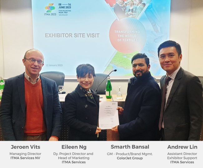 ColorJet retains platinum sponsorship of ITMA 2023