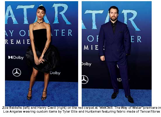 Tencel and RCGD Global brings eco-couture at the premieres of AVATAR