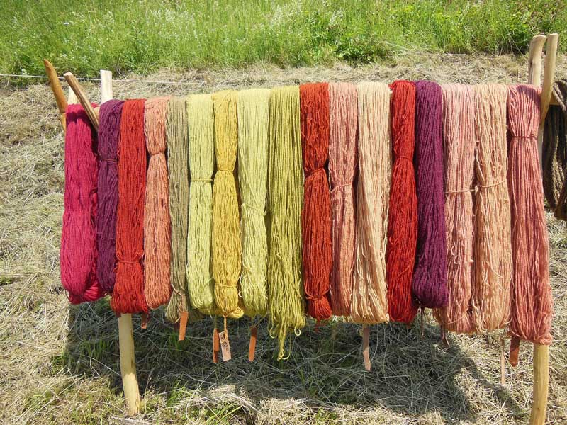 Wool fibre dyeing with natural dyes